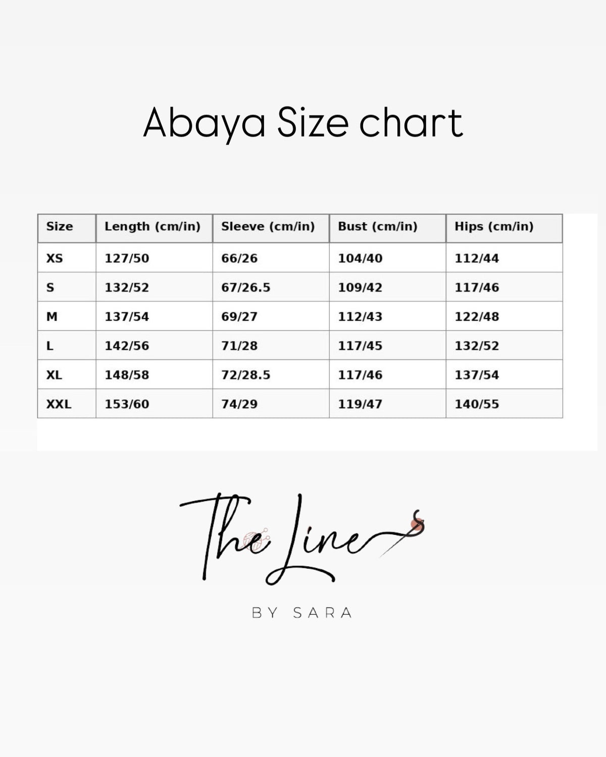 Size chart